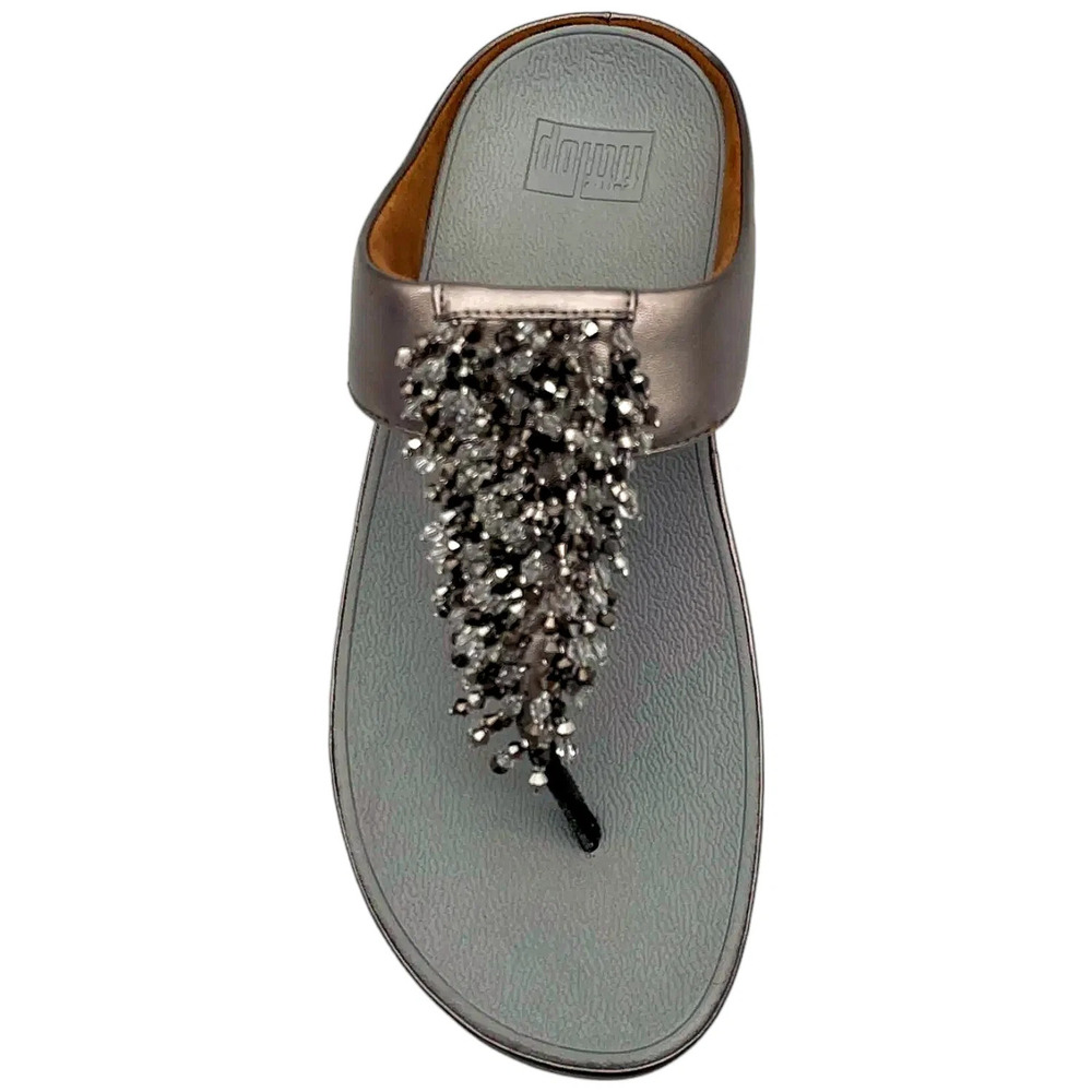 FitFlop Women's Rumba Beaded Toe-Post Sandals Pewter - Medium - Picture 2 of 3